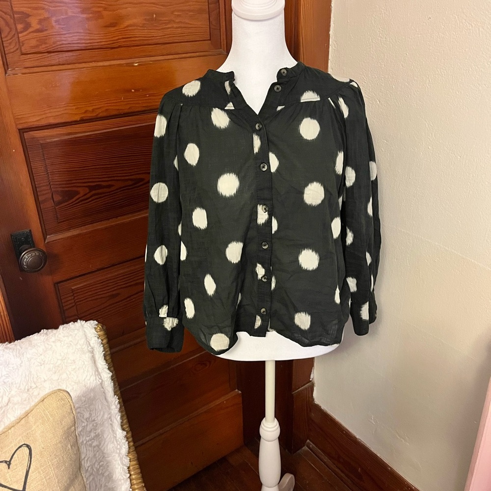 Anthropologie Maeve Black and White Blouse